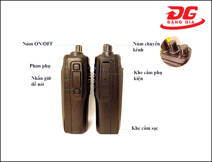 Ý nghĩa các nút chức năng trên bộ đàm Kenwood TK 3320