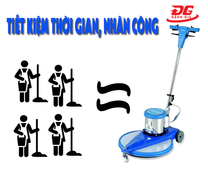 Sử dụng máy đánh bóng sàn nhà tiết kiệm thời gian, chi phí nhân công