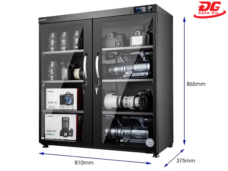 Kích thước tủ chống ẩm Andbon AD-250s