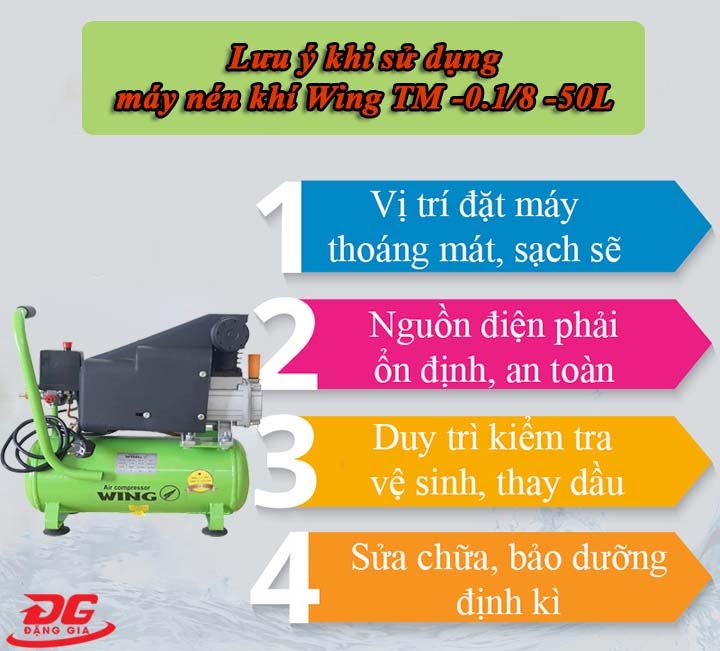 Lưu ý khi sử dụng Wing TM -0.1/8 - 50L