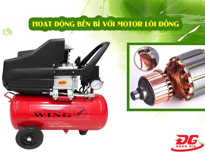 Wing TM -0.1/8 - 50L được trang bị motor đồng giúp thiết bị hoạt động hiệu quả