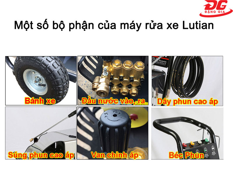 Các chi tiết cấu tạo máy rửa xe Lutian