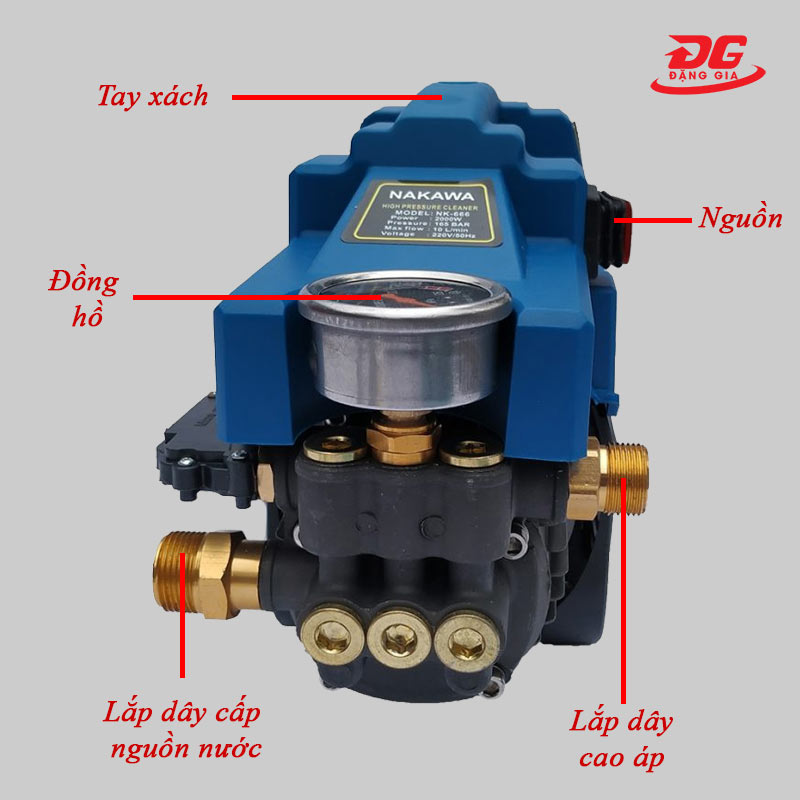 Cấu tạo máy rửa xe mini áp lực cao Nakawa 2000W NK 666
