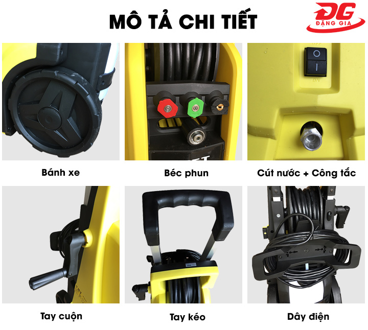 chi tiết máy bơm rửa xe V-Jet VJ120