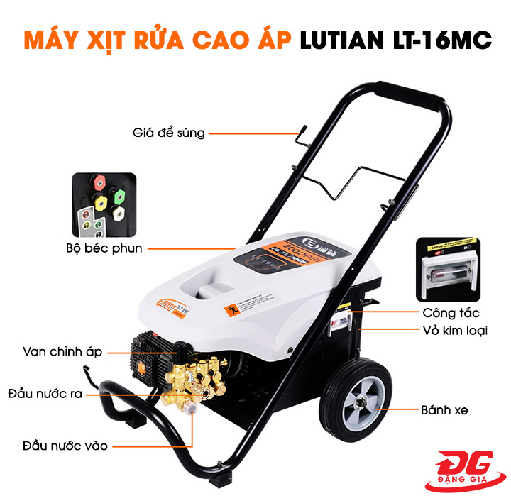 Cấu tạo máy rửa xe Lutian LT-16MC