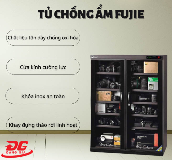 Tủ chống ẩm Fujie có cấu trúc bền , chắc chắn