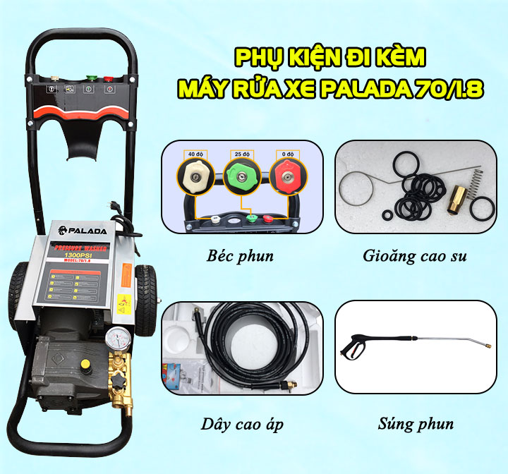 Phụ kiện đi kèm máy đa dạng, hỗ trợ công việc vệ sinh diễn ra dễ dàng hơn