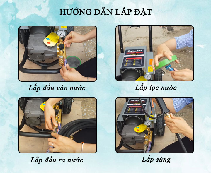 cách lắp máy xịt rửa Palada PD 80/2.2