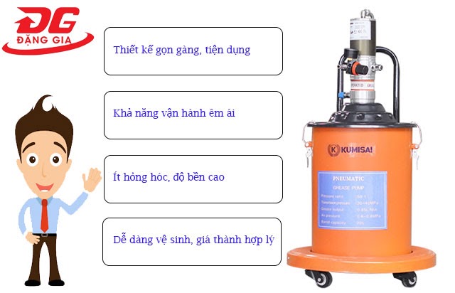 Ưu điểm nổi bật của máy bơm mỡ bò Kumisai.