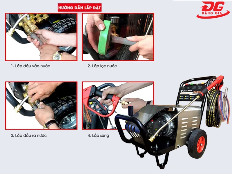 Hướng dẫn lắp đặt máy rửa xe cao áp 2600psi autostop