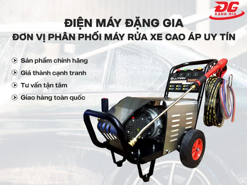 Điện máy Đặng Gia phân phối chính hãng máy rửa xe Lutian 2600PSI AUTOSTOP