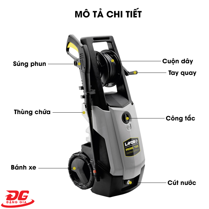  Thiết kế hiện đại, tiện dụng của máy rửa xe Lavor PRIME 165