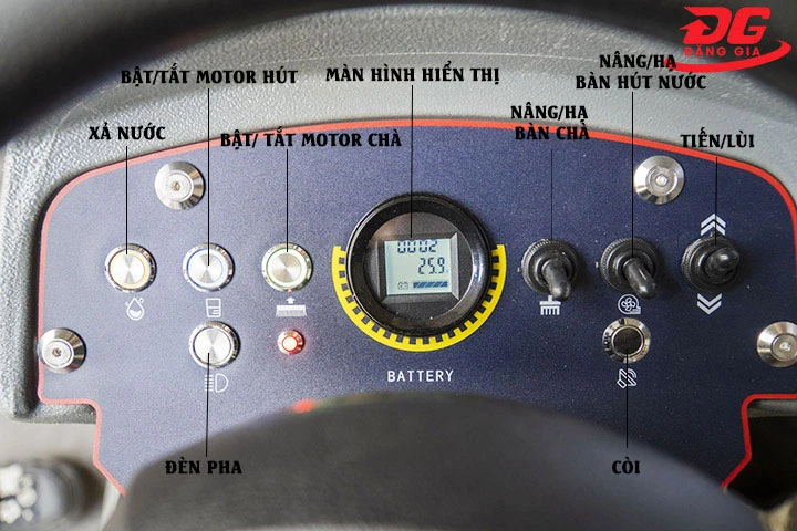 Bảng điều khiển máy chà sàn ngồi lái Kumisai KMS 138