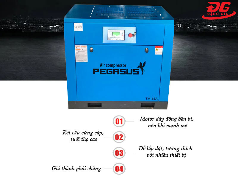 Các ưu điểm của máy nén khí 11kW Pegasus TMPM15A