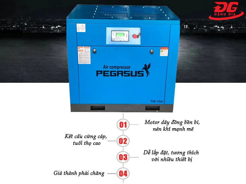 Các ưu điểm của máy nén khí 11kW Pegasus TMPM15A