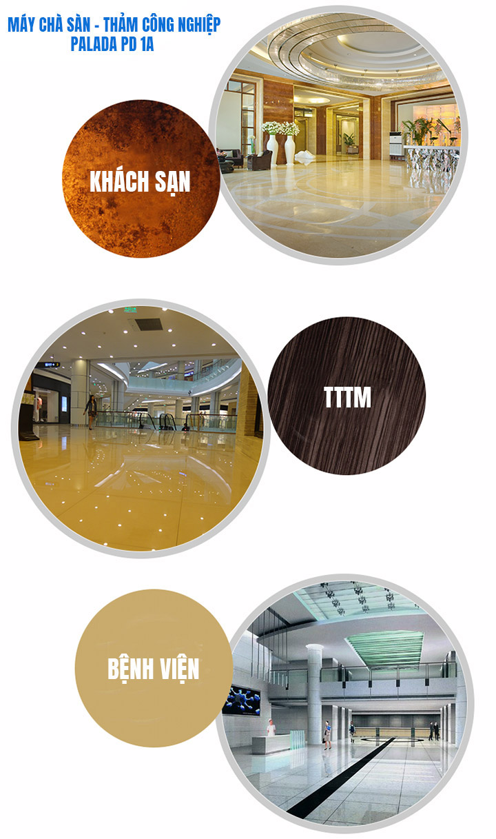 ứng dụng của máy chà sàn - thảm công nghiệp Palada PD 1A