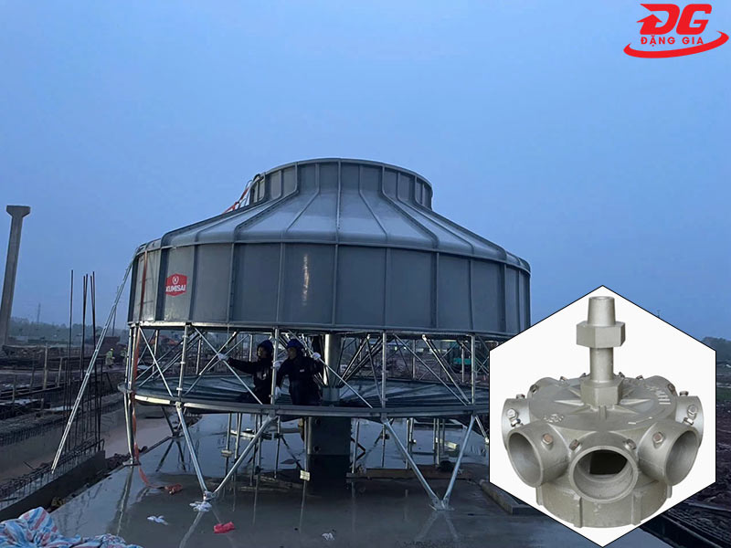 Đầu phun hợp kim nhôm DN250 bền bỉ, chịu lực tốt, phù hợp với các model tháp công suất lớn
