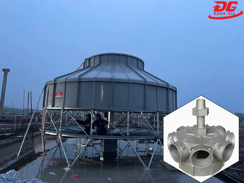 Đầu phun hợp kim nhôm DN250 bền bỉ, chịu lực tốt, phù hợp với các model tháp công suất lớn