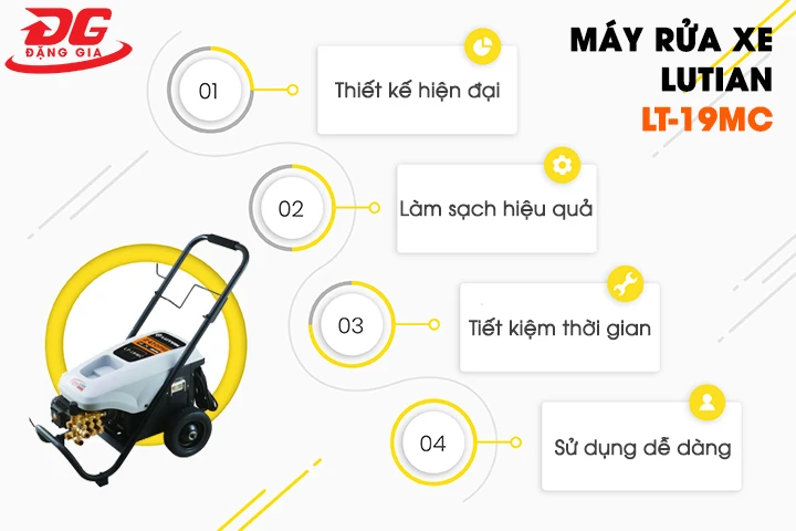 Ưu điểm của máy rửa xe ô tô cao áp Lutian model LT-19MC