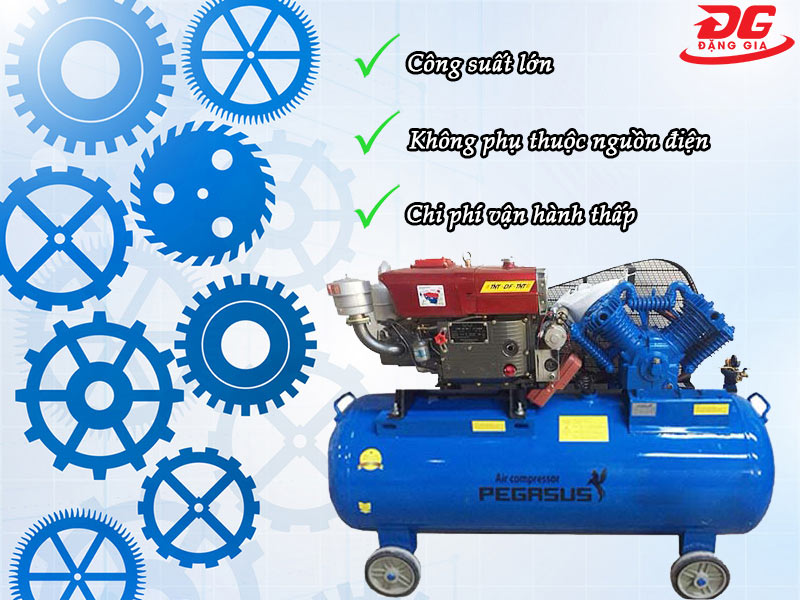 Một số ưu điểm của máy nén khí công nghiệp chạy dầu Pegasus TM-W-1.0/8-500L