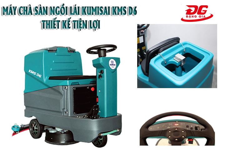 Máy chà sàn ngồi lái Kumisai KMS D6 có thiết kế tiện lợi