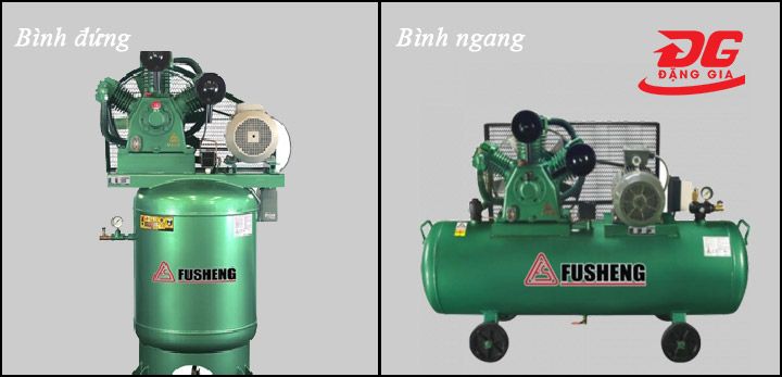 Máy nén khí piston Fusheng bình đứng và bình ngang