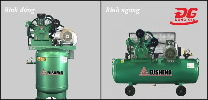Máy nén khí piston Fusheng bình đứng và bình ngang