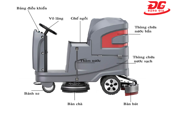 Cấu tạo máy chà sàn ngồi lái Kumisai model KMS-X6