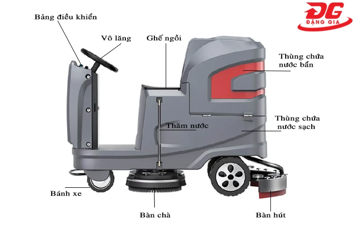 Cấu tạo máy chà sàn ngồi lái Kumisai model KMS-X6