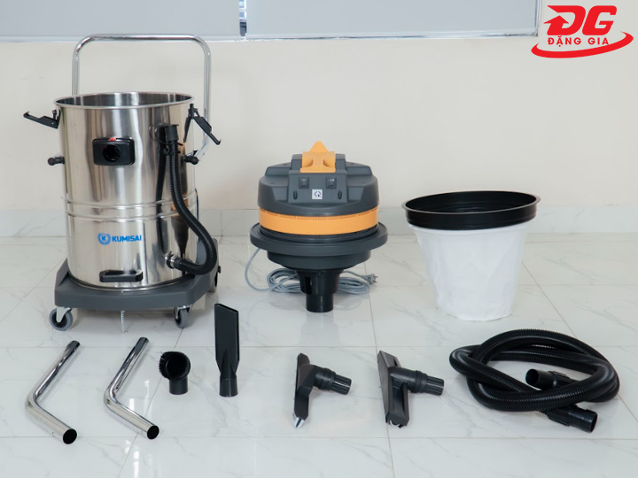 Chi tiết máy hút bụi công nghiệp Kumisai KMS 70A phiên bản màu vàng