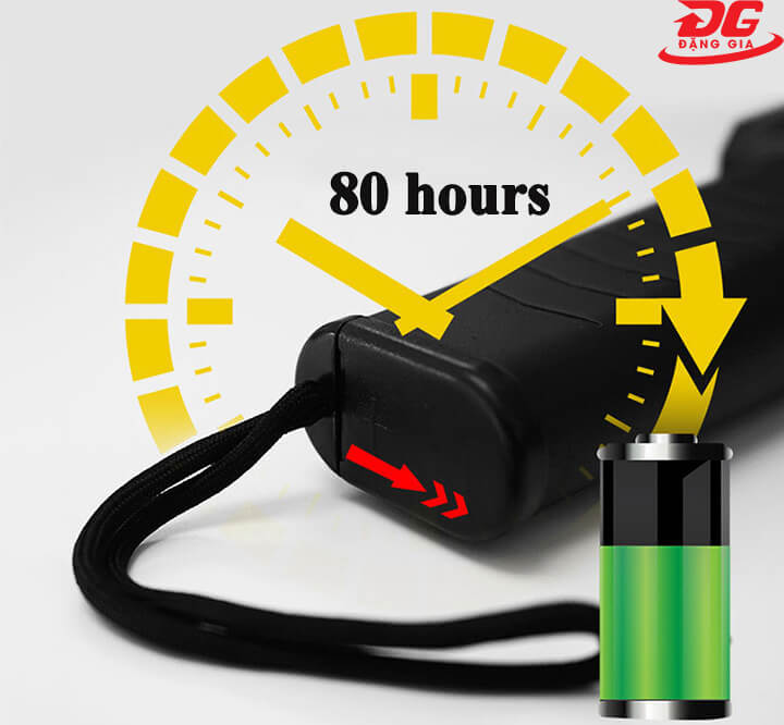 Pin sạc tiện lợi giúp máy hoạt động tối đa 80 giờ