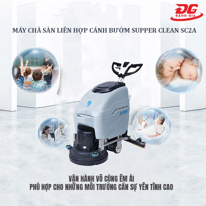 độ ồn máy chà sàn liên hợp cánh bướm Supper Clean SC2A