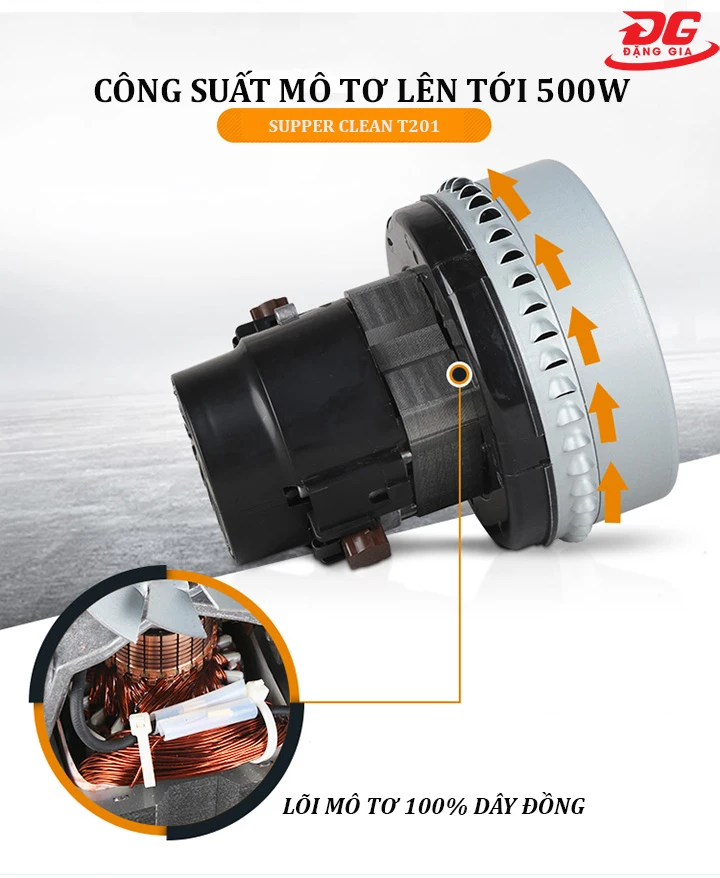 công suất mô tơ máy chà sàn liên hợp mini Supper Clean T201
