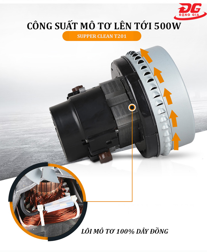 công suất mô tơ máy chà sàn liên hợp mini Supper Clean T201