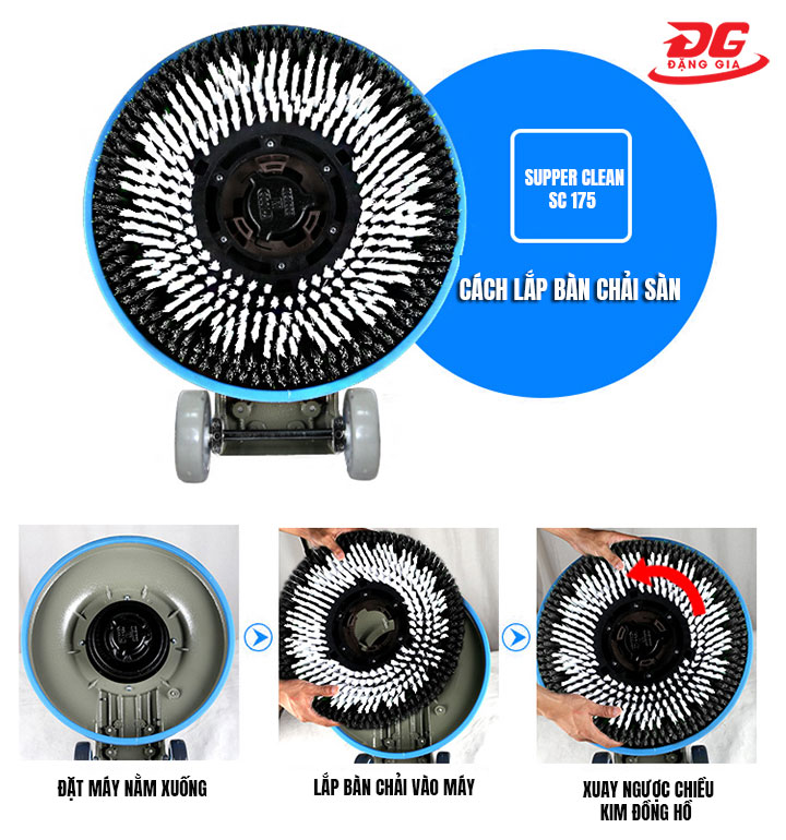 cách lắp đặt bàn chải sàn