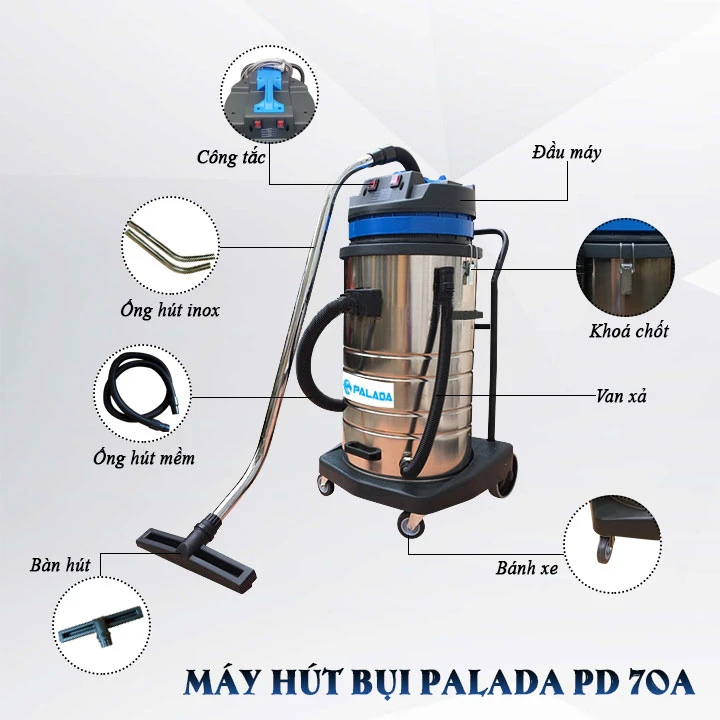 máy hút bụi công suất lớn Palada PD70A