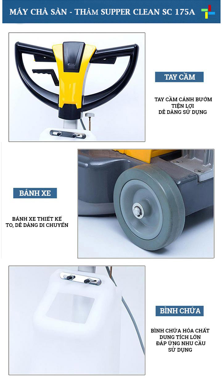 Cấu tạo máy chà sàn Supper Clean SC 175A
