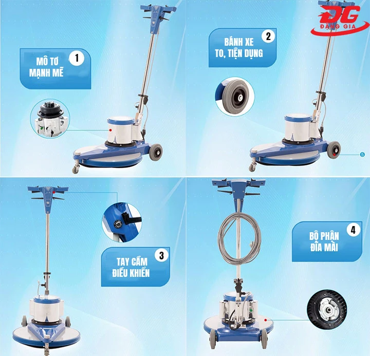 cấu tạo máy đánh bóng sàn bê tông tốc độ cao Camry BF-528