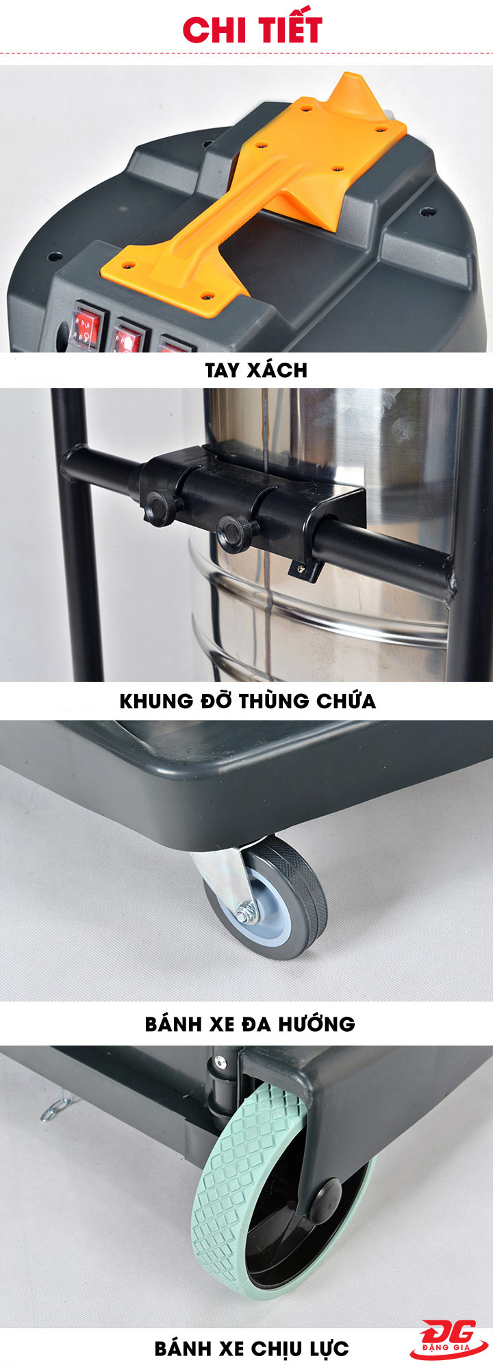Các bộ phận của máy đều được chế tạo từ chất liệu tốt, độ bền cao