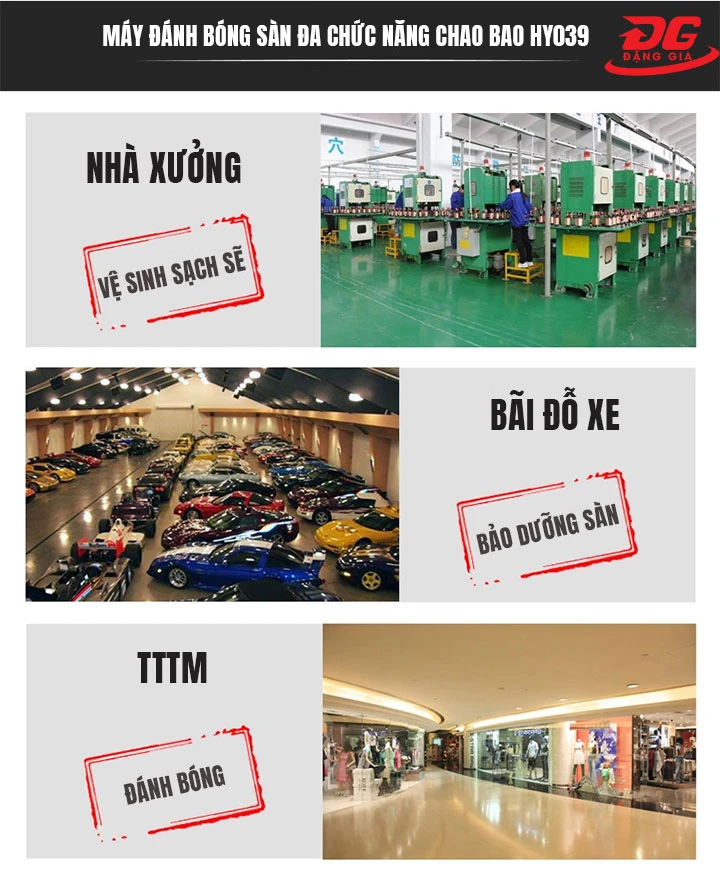 Ứng dụng của máy đánh bóng sàn Chao Bao HY039