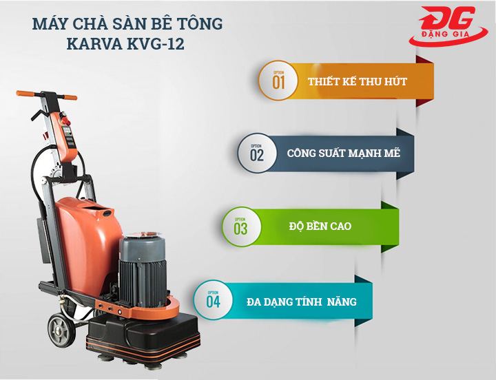 Ưu điểm của máy mài sàn bê tông Karva KVG-12