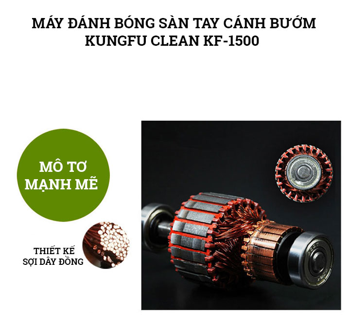 Motor máy đánh bóng sàn tay cánh bướm Kungfu Clean KF-1500