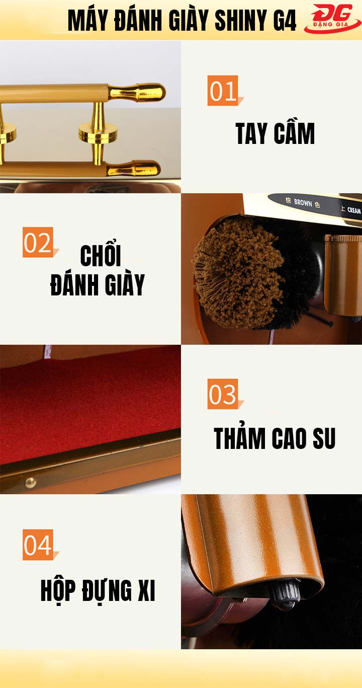 Thiết kế tiện ích của máy đánh giày Shiny G4