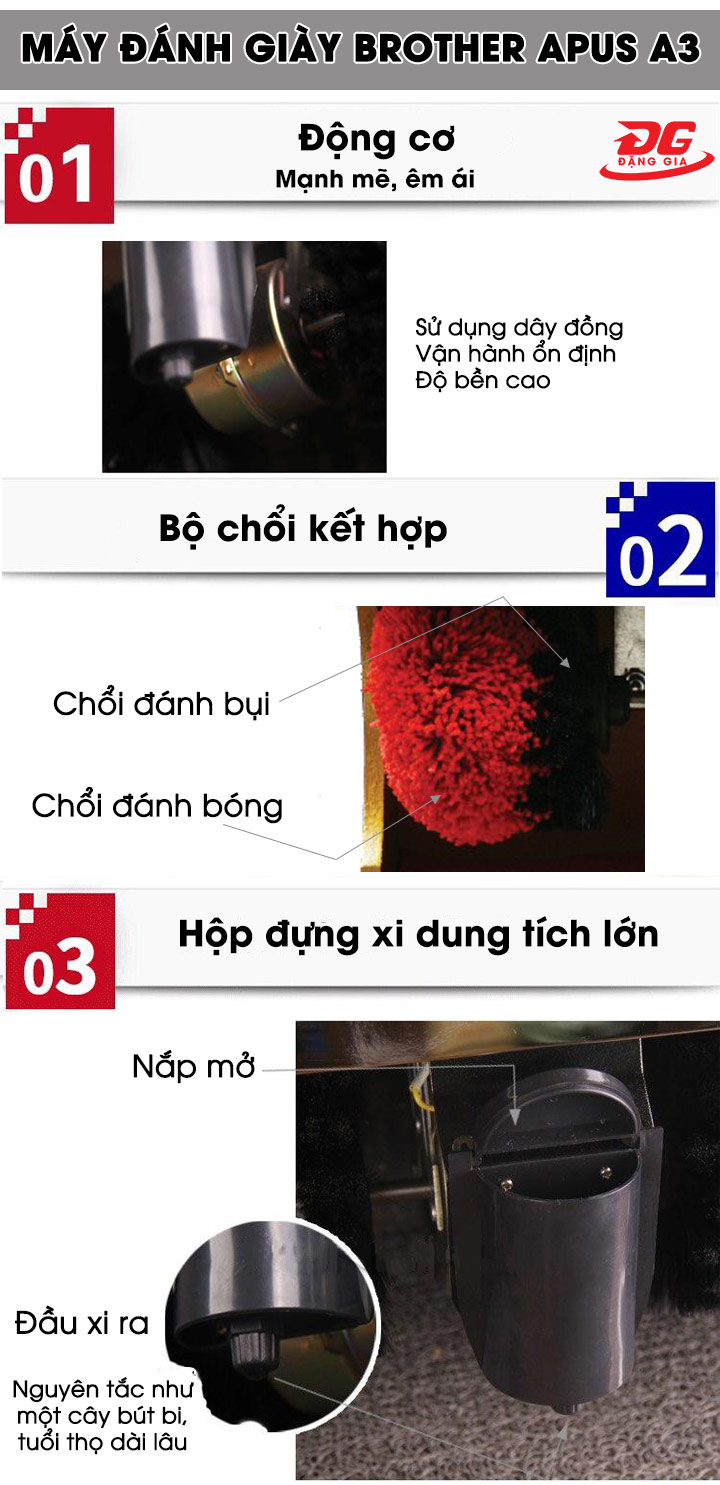 động cơ mạnh mẽ của Brother Apus A3