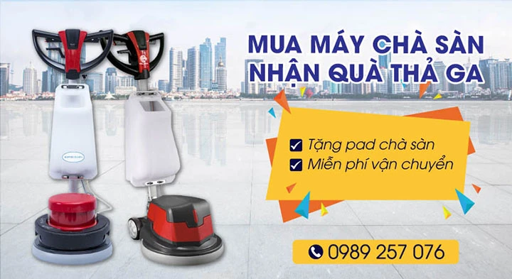 Tặng pad chà sàn khi mua máy chà sàn