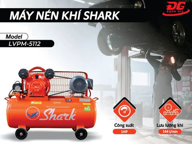 Máy bơm hơi khí nén 60 lít Shark LVPM-5112
