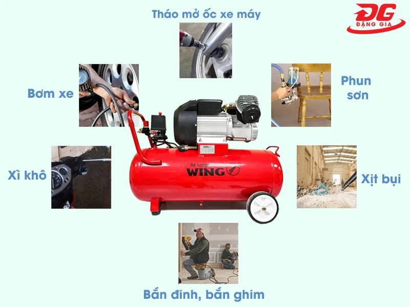 Ứng dụng của máy bơm hơi 60L