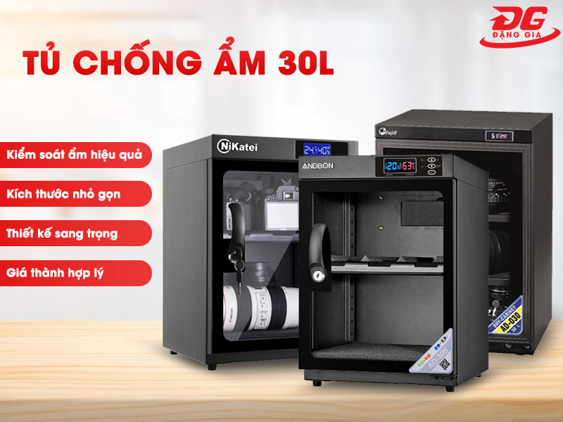 Tủ chống ẩm máy ảnh 30L (ảnh nhiều mẫu máy)
