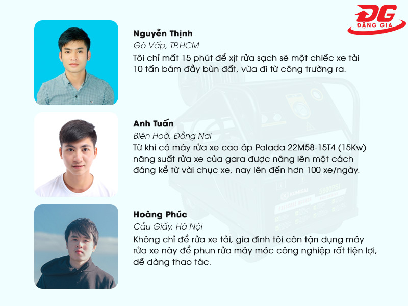 Khách hàng đánh giá máy rửa xe Palada 22M58-15T4
