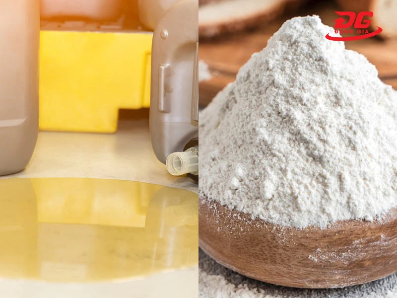Dùng bột mì hoặc bột gạo để loại bỏ vết dầu mỡ bám trên sàn